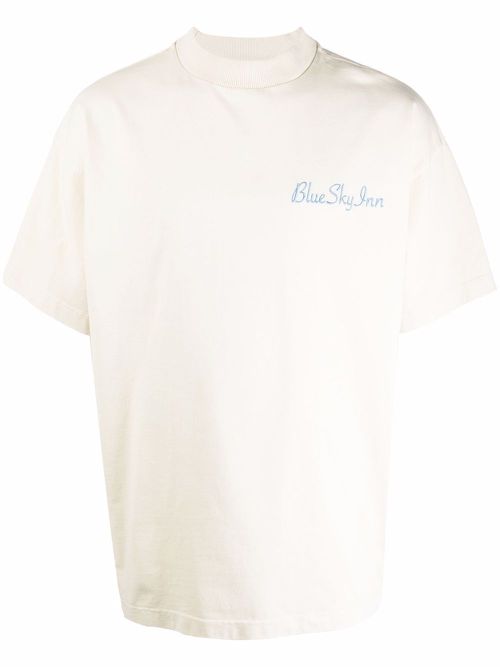 Logo-print short-sleeved T-shirt - Neutrals