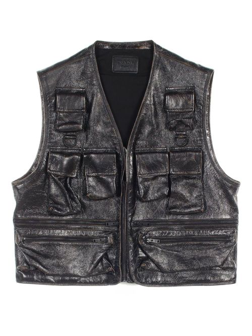 2020s leather gilet - Black