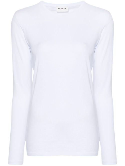 Crew-neck long-sleeved T-shirt - White
