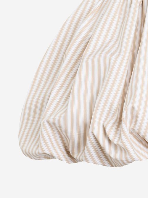 Organic Cotton Striped Skirt — Beige