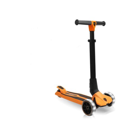 3-Wheel Foldable Kids Scooter With Led Wheel Lights - Orange - Orange