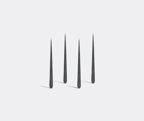 'tapered' Candle, Set Of Four, Small, Dark Grey