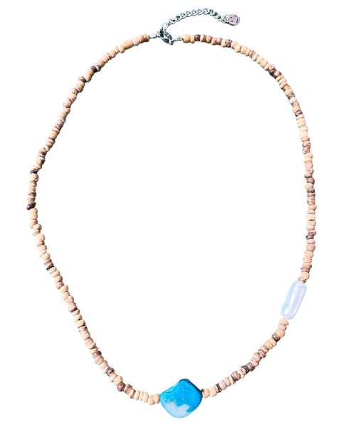 Pearl Points Wooden Beads Necklace 