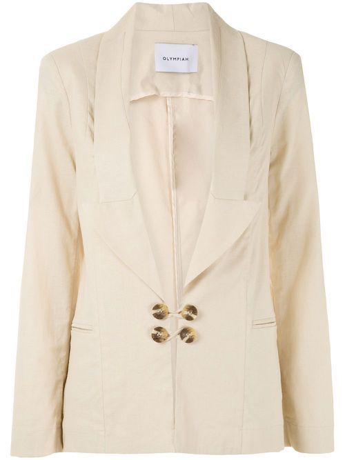 Bryone plunge neck blazer - Neutrals