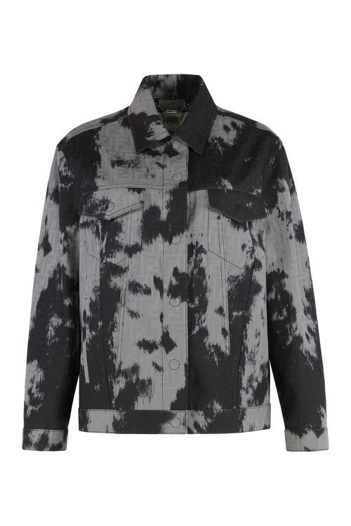 Animalier FF Denim Jacquard Oversized Jacket