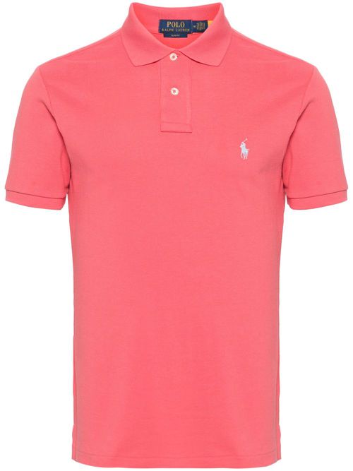 Embroidered-logo piqué polo shirt