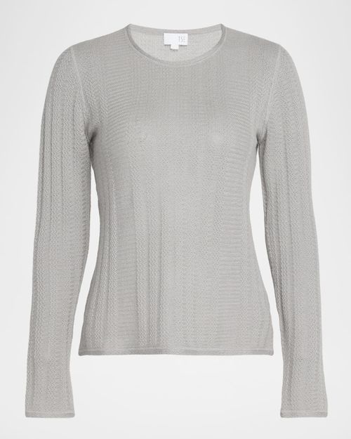 Superfine Cashmere Mesh Crewneck