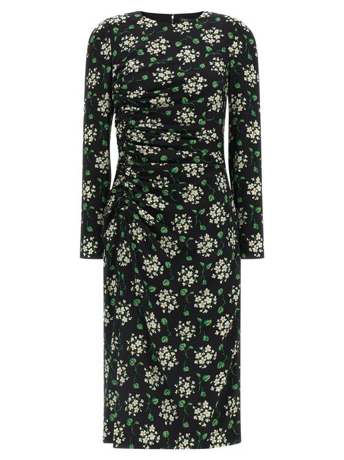 Floral Silk Dress — Black