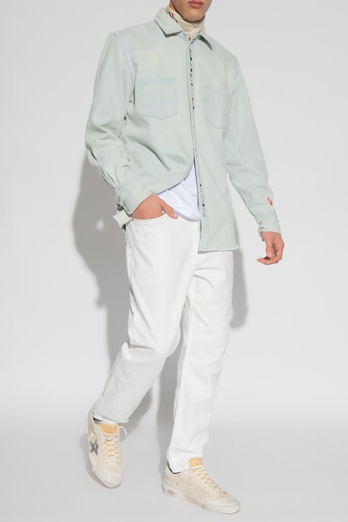 Silk Shirt, Men's, Light Blue