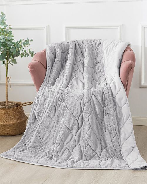 Cozy Grey Down Alternative Throw Blanket