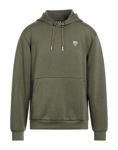 Man Sweatshirt Military green Size L Polyester, Viscose, Elastane