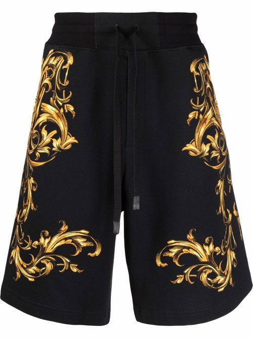 Baroque pattern-print shorts - Black