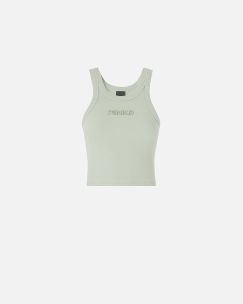 Cropped vest top with logo - L