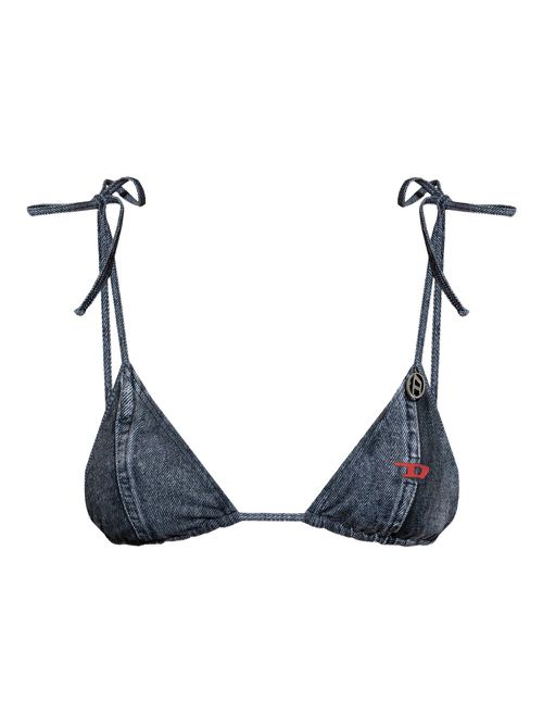 Tatiana denim triangle bikini top - Blue
