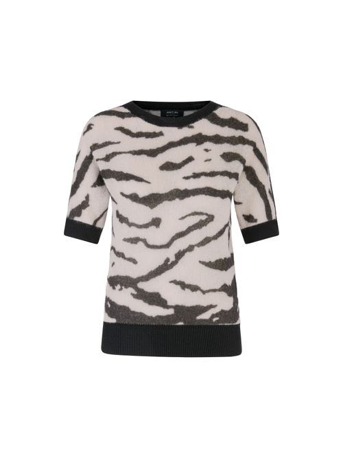 Marc Cain Knitted in Germany short-sleeved jumper, white, 34 N