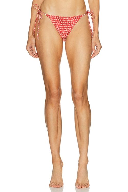Solid & Striped The Ines Bikini Bottom in Shell Print - Red. M also in