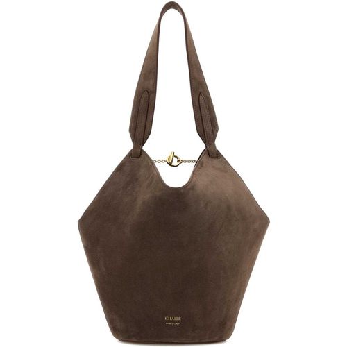 Khaite Mud Suede Mini Lotus Shoulder Bag