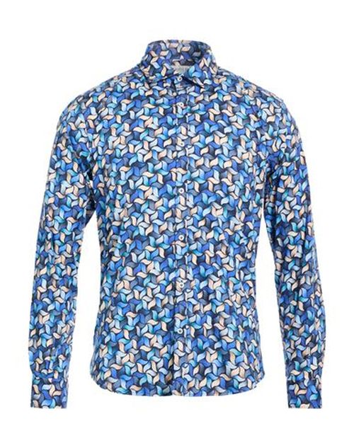 Man Shirt Midnight blue Size 17 Cotton, Elastane