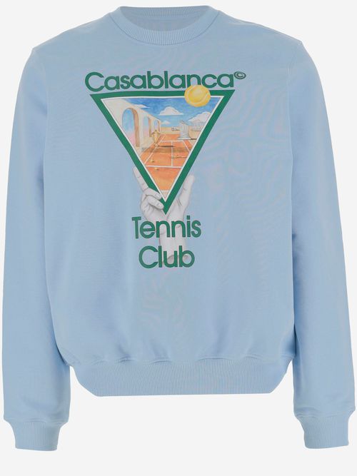 Stretch Cotton Sweatshirt With Print