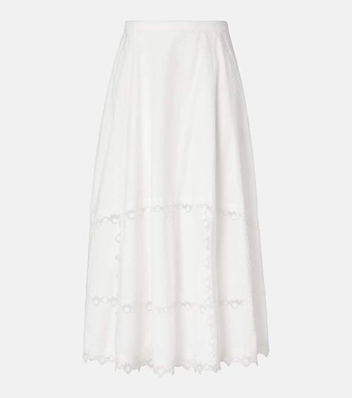 Lucia embroidered cotton midi skirt