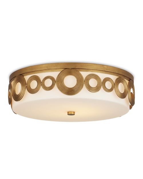 Brass White Flush Mount from the Gyges Collection