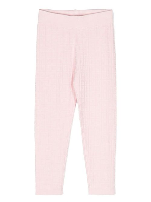 4G-pattern knitted leggings - Pink