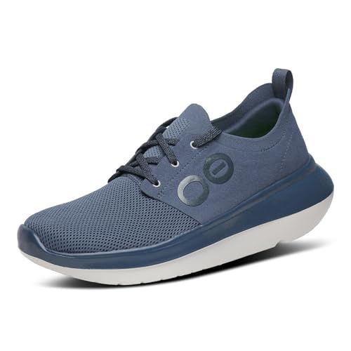 OOFOS OOmy Stride Recovery Shoe, White & Black - Men’s