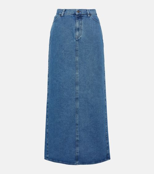 Denim maxi skirt