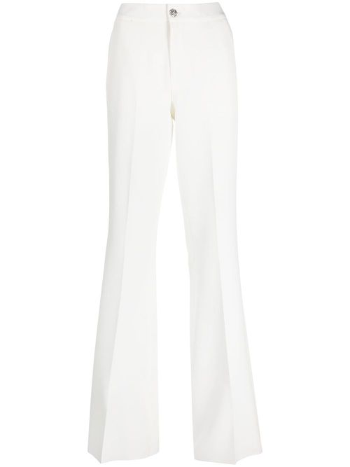 Mid-rise flared trousers - White
