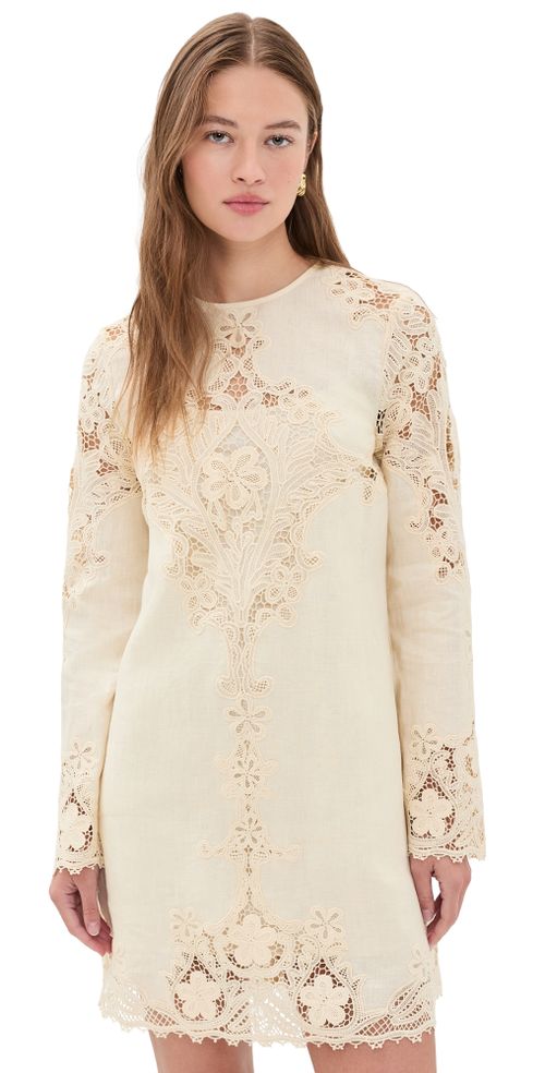 Camie Linen Mini Dress Ivory