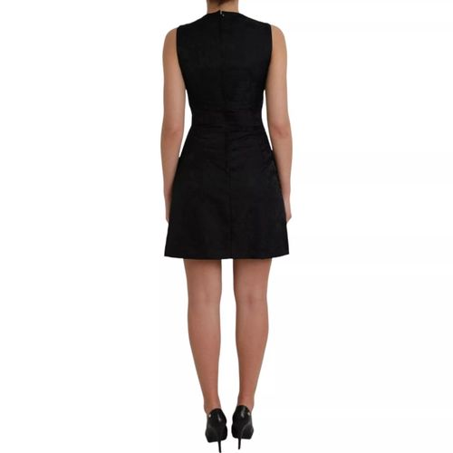 Sleeveless Nylon A-Line Dress — Black