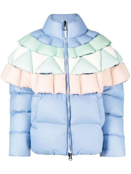 Colorful funnel-neck padded jacket - Multicolour