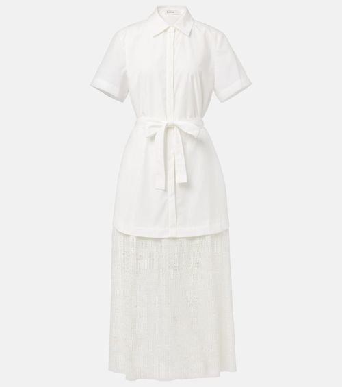 Jenner poplin and lace shirt dress