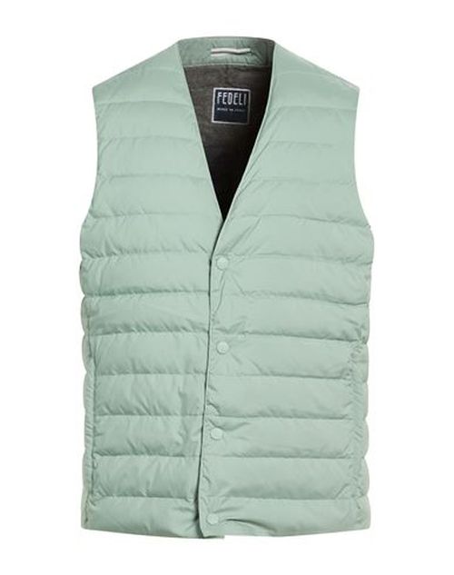 Man Vest Sage green Size 40 Polyester
