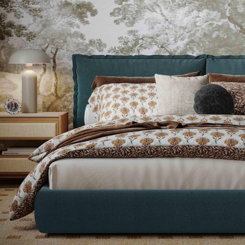 TOV Furniture Mel Queen Upholstered Bed, Teal