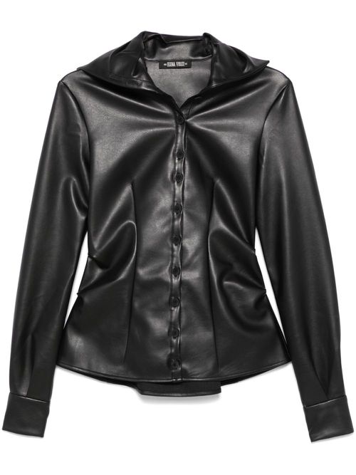 Faux-leather shirt - Black