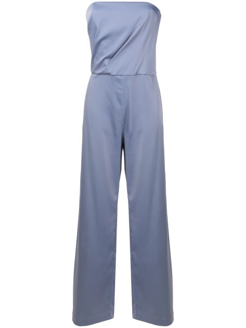Crepe bandeau-style jumpsuit - Blue