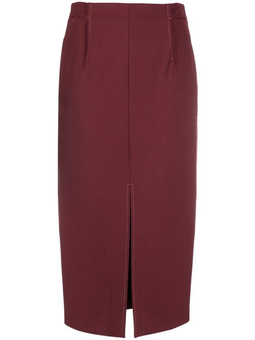 Pleat-detailing high-waisted skirt - Red