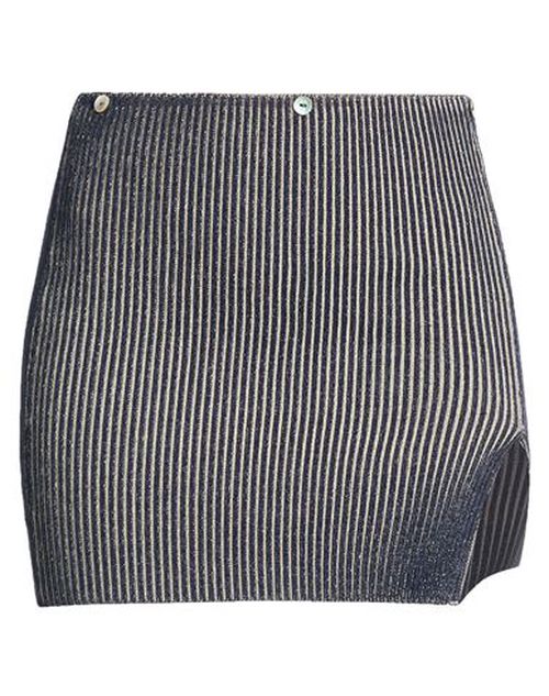 Woman Mini skirt Blue Size S Viscose, Polyester