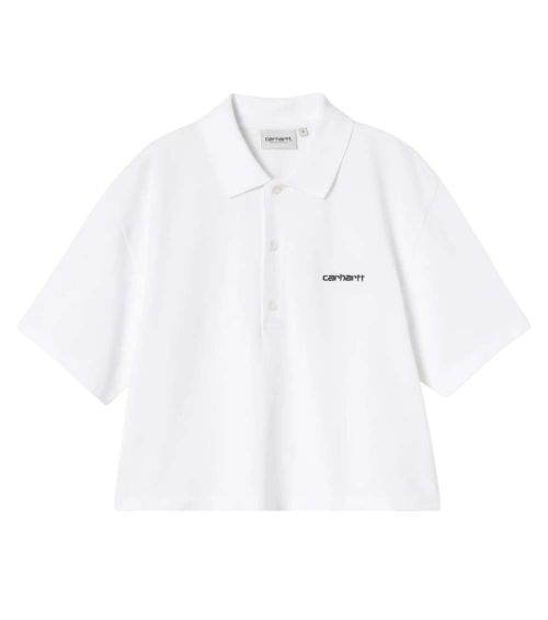 White Logo Shirt Collar Polo