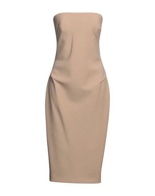 Woman Midi dress Sand Size 4 Virgin Wool, Elastane
