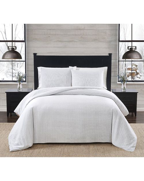 London Fog Herringbone Flannel Comforter Set