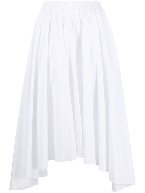 High-waisted asymmetric-hem skirt - White