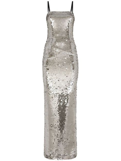 Sequin-embellished maxi dress - Silver