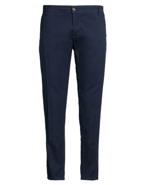 Man Pants Navy Size 40 Cotton, Elastane