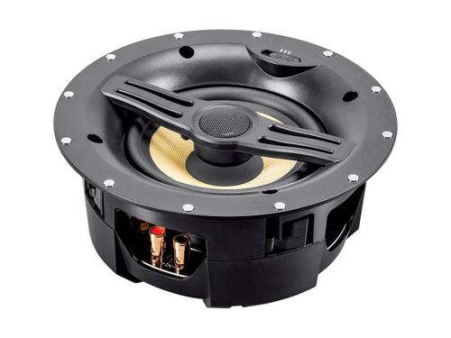 Black Back Ceiling Speakers 6.5in Fiber 2-Way with Covered Crossover (pair)