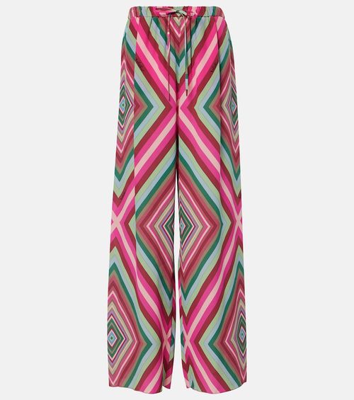 Printed silk palazzo pants