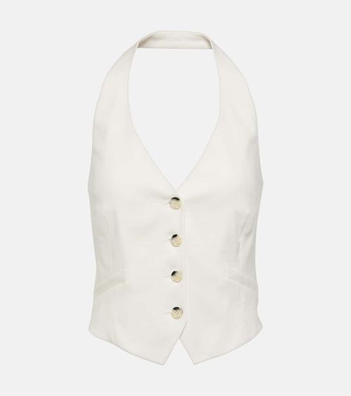 Arabella halterneck linen-blend vest