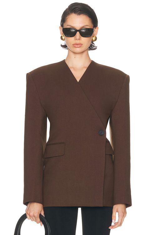 EAVES Naama Classic Suiting Blazer in Brown - Brown. XS also in
