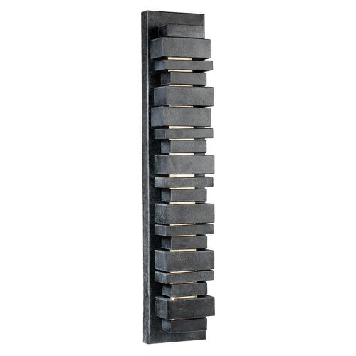 Visual Comfort Studio Ledgend Outdoor Wall Light in Dark Weathered Zinc by Sean Lavin